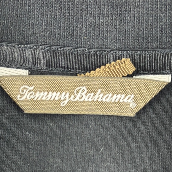 Tommy Bahama Black Full-Zippered Cotton Sweater - Picture 3 of 10